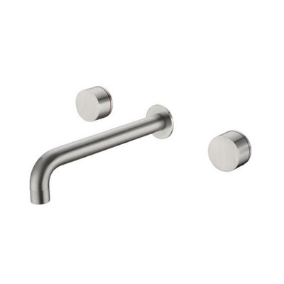 Nero Kara Wall Basin Set 217mm Spout Brushed Nickel - Sydney Home Centre