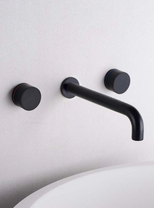 Nero Kara Wall Basin Set 217mm Spout Matte Black - Sydney Home Centre