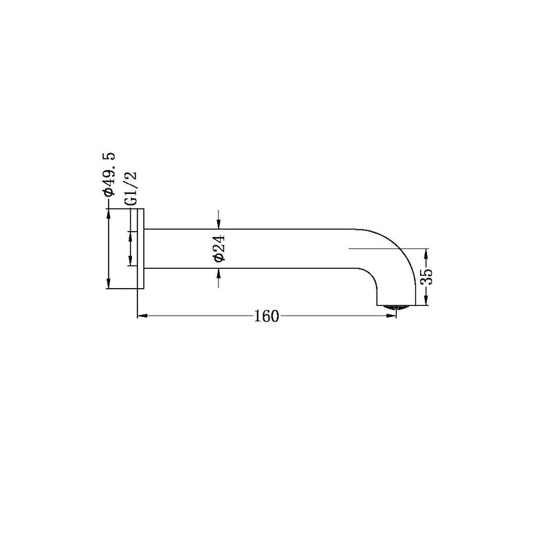 Nero Mecca Basin / Bath Spout Only 160mm Matte White - Sydney Home Centre