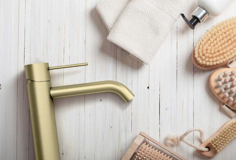 Nero Mecca Basin Mixer Brushed Gold - Sydney Home Centre