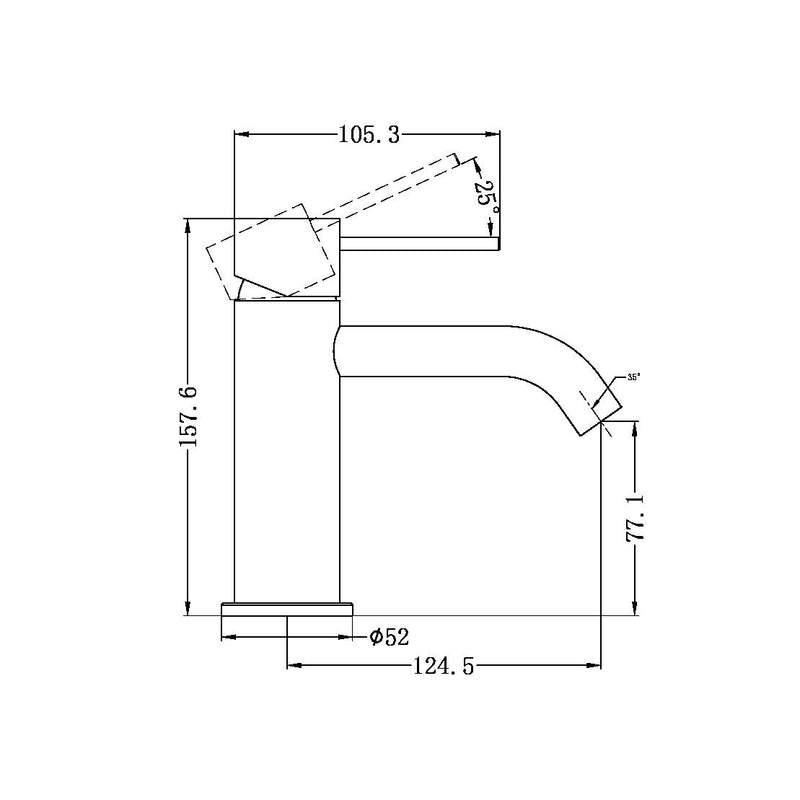 Nero Mecca Basin Mixer Brushed Nickel - Sydney Home Centre