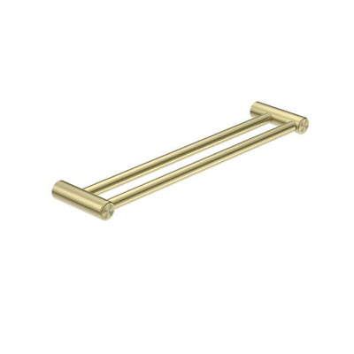 Nero Mecca Care 25mm Grab Double Towel Rail 600mm Brushed Gold - Sydney Home Centre