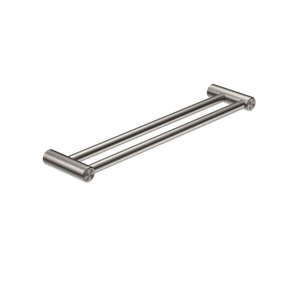 Nero Mecca Care 25mm Grab Double Towel Rail 600mm Brushed Nickel - Sydney Home Centre