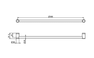 Nero Mecca Care 25mm Grab Rail 900mm Brushed Nickel - Sydney Home Centre