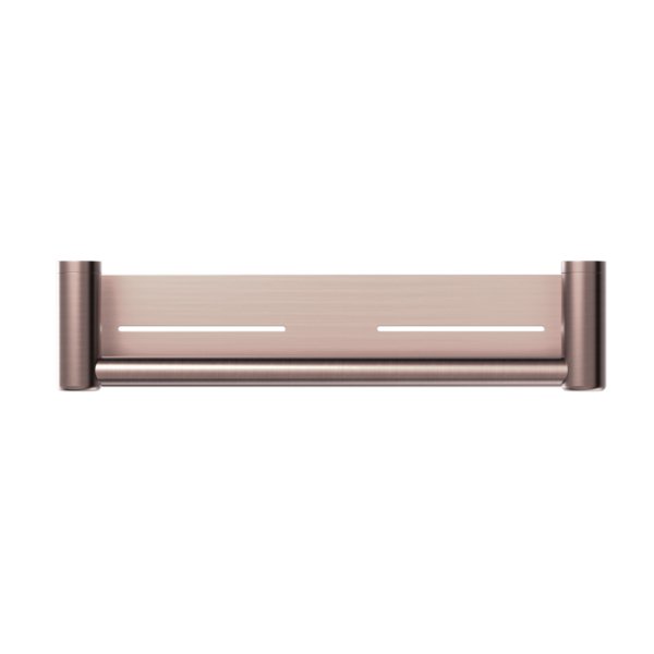 Nero Mecca Care 25mm Grab Rail With Shelf 450mm Brushed Bronze - Sydney Home Centre