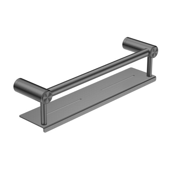 Nero Mecca Care 25mm Grab Rail With Shelf 450mm Gun Metal - Sydney Home Centre