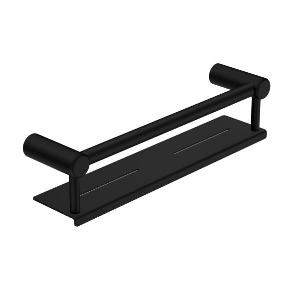 Nero Mecca Care 25mm Grab Rail With Shelf 450mm Matte Black - Sydney Home Centre