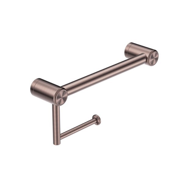 Nero Mecca Care 25mm Toilet Roll Rail 300mm Brushed Bronze - Sydney Home Centre