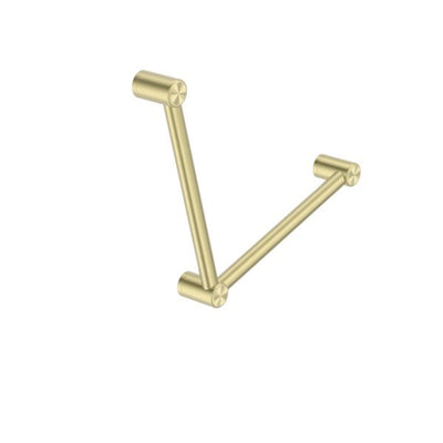 Nero Mecca Care 32mm Ambulant Toilet Grab Rail 90 Degree 450X450mm Brushed Gold - Sydney Home Centre