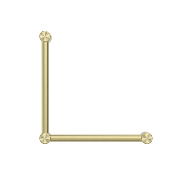 Nero Mecca Care 32mm Ambulant Toilet Grab Rail 90 Degree 450X450mm Brushed Gold - Sydney Home Centre