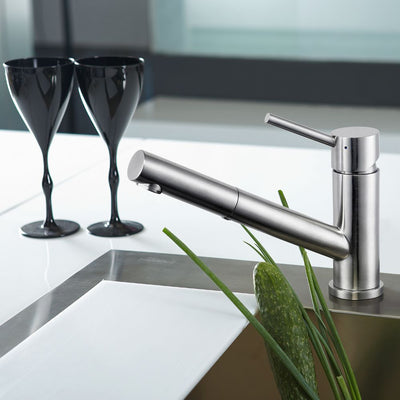 Swedia Oskar Stainless Steel Kitchen Mixer Tap With Pull-Out Brushed Nickel - Sydney Home Centre