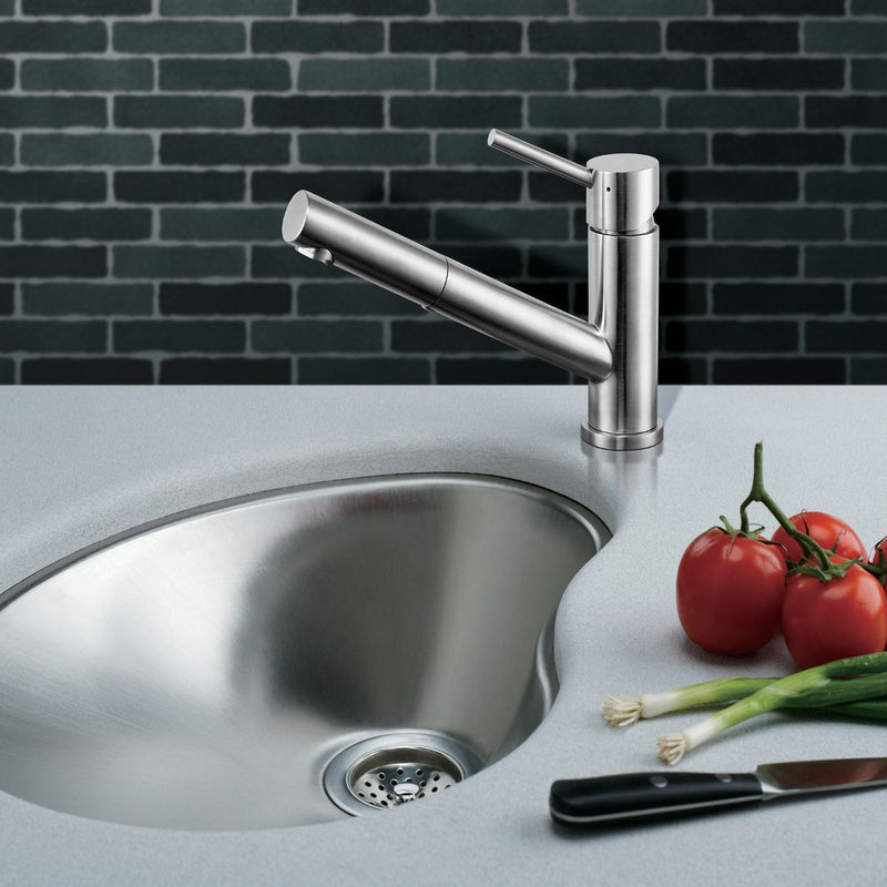 Swedia Oskar Stainless Steel Kitchen Mixer Tap With Pull-Out Brushed Nickel - Sydney Home Centre