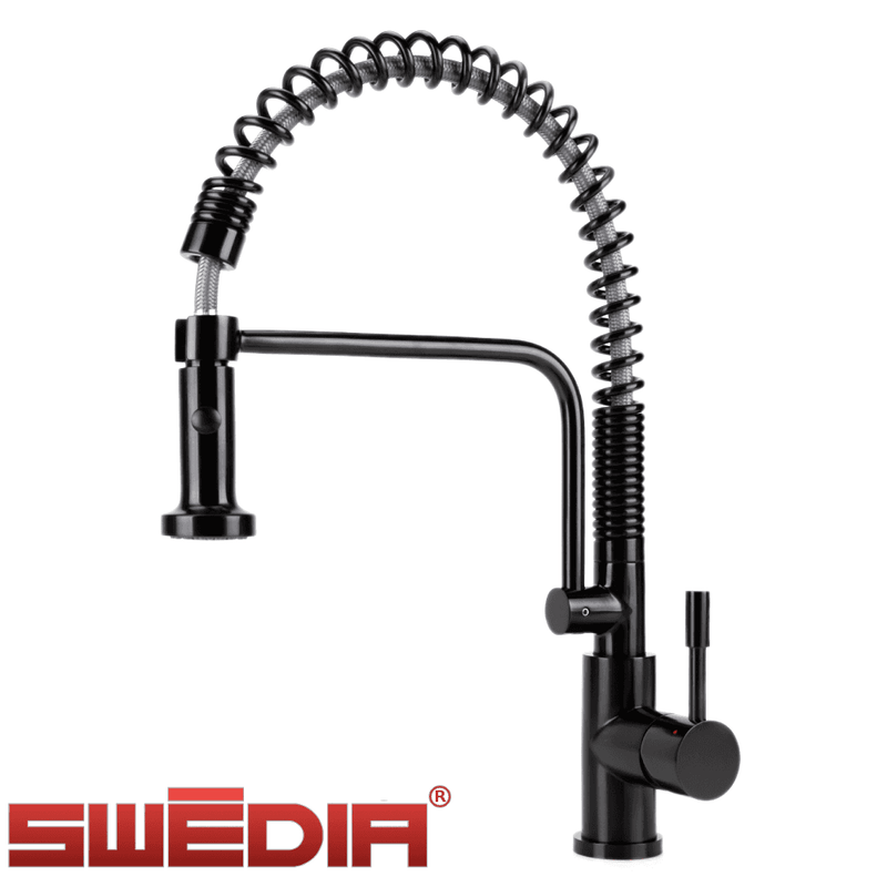 Swedia Signatur Stainless Steel Kitchen Mixer Tap Pull Out With Dual Flow Satin Black - Sydney Home Centre