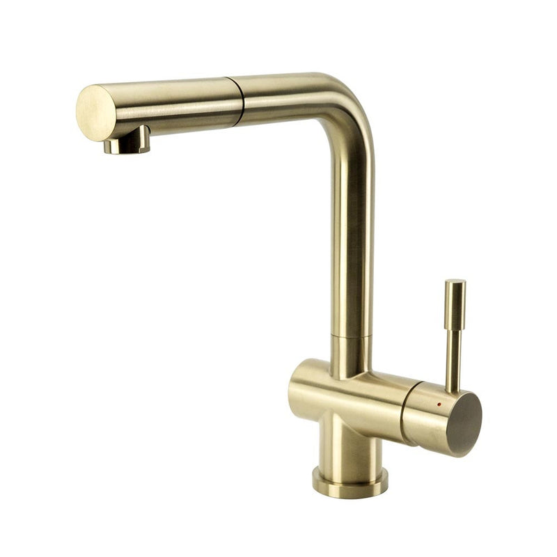Swedia Sigge Stainless Steel Kitchen Mixer Tap With Pull-Out Brushed Brass PVD Finish - Sydney Home Centre