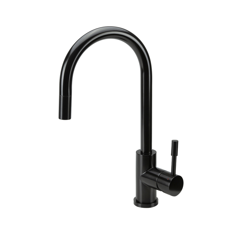 Swedia Klaas Stainless Steel Kitchen Mixer Tap With Pull-Out Satin Black - Sydney Home Centre