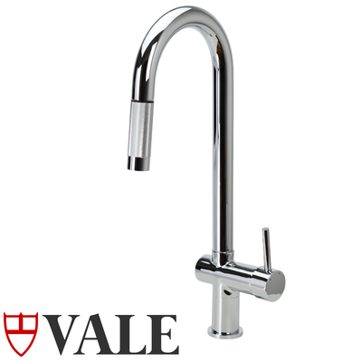 Vale Superb Goose Neck Kitchen Mixer Tap With Pull-Out Chrome - Sydney Home Centre