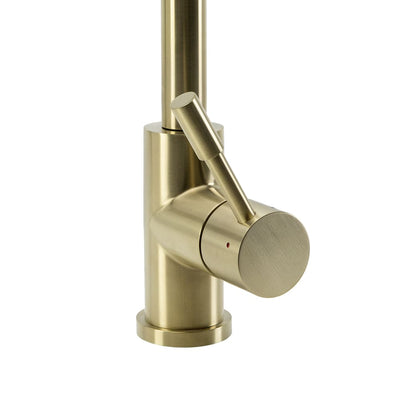 Swedia Klaas Stainless Steel Kitchen Mixer Tap With Pull-Out Brushed Brass - Sydney Home Centre