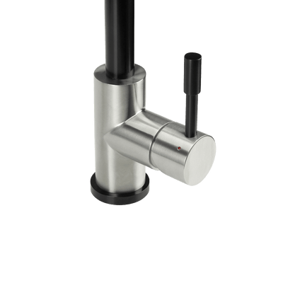 Swedia Klaas Stainless Steel Kitchen Mixer Tap With Pull - Out Hose Satin Black & Brushed Finish - Sydney Home Centre