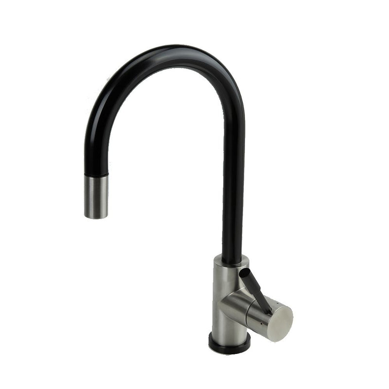 Swedia Klaas Stainless Steel Kitchen Mixer Tap With Pull - Out Hose Satin Black & Brushed Finish - Sydney Home Centre