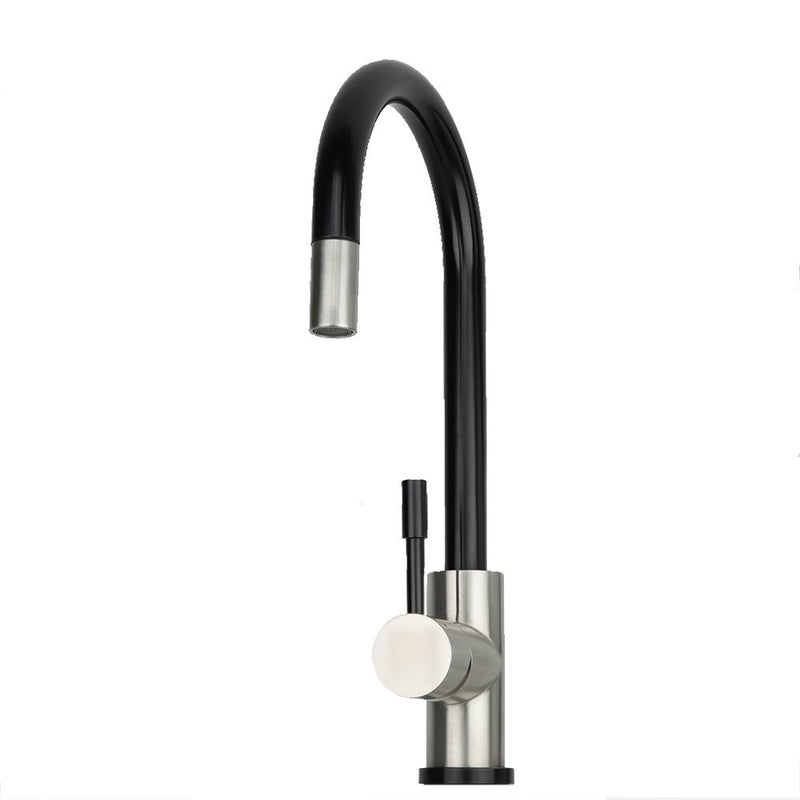 Swedia Klaas Stainless Steel Kitchen Mixer Tap With Pull - Out Hose Satin Black & Brushed Finish - Sydney Home Centre