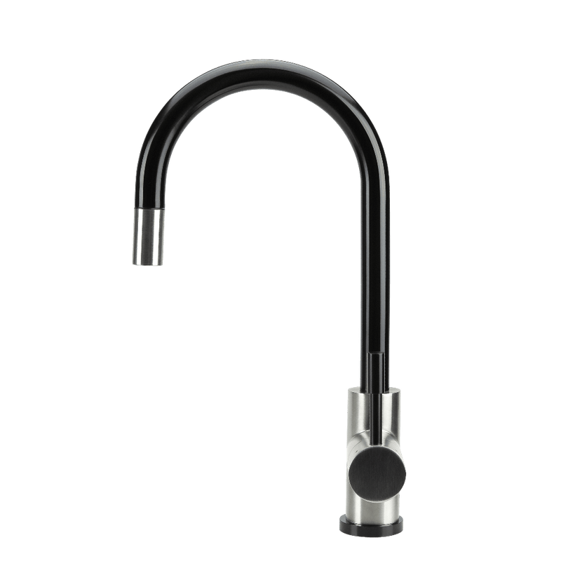 Swedia Klaas Stainless Steel Kitchen Mixer Tap With Pull - Out Hose Satin Black & Brushed Finish - Sydney Home Centre