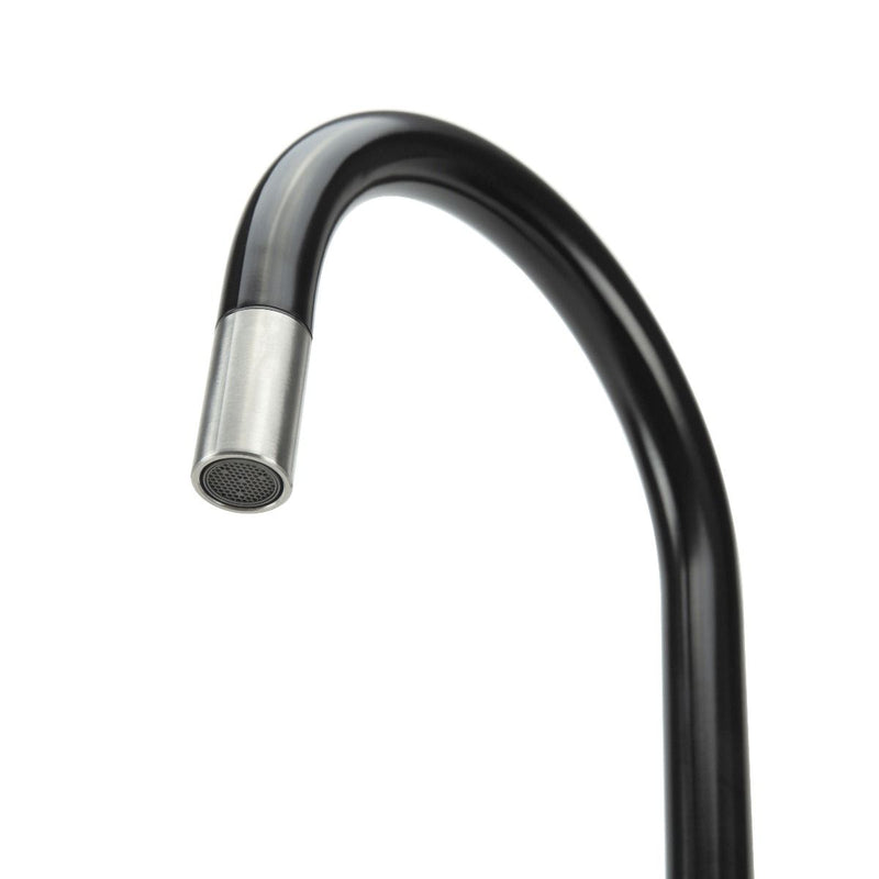 Swedia Klaas Stainless Steel Kitchen Mixer Tap With Pull - Out Hose Satin Black & Brushed Finish - Sydney Home Centre