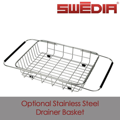 Swedia Dromma 1.5mm Thick Stainless Steel 1000mm 1 1/2 Bowl With Drainer Sink - Sydney Home Centre