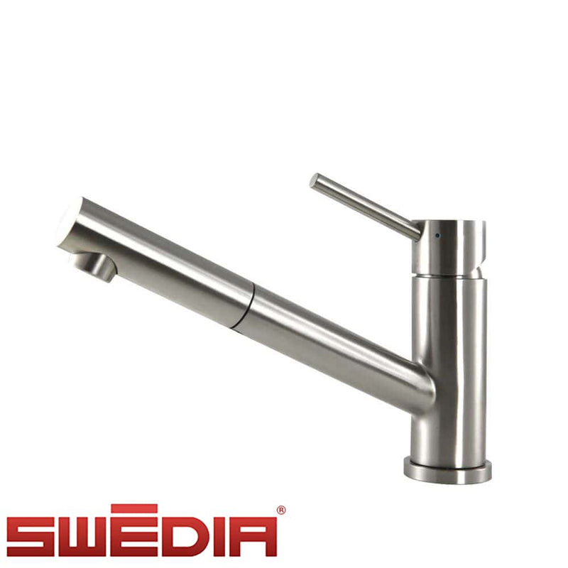 Swedia Oskar Stainless Steel Kitchen Mixer Tap With Pull - Out Brushed Nickel - Sydney Home Centre