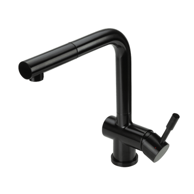 Swedia Sigge Stainless Steel Kitchen Mixer Tap With Pull - Out Satin Black Finish - Sydney Home Centre