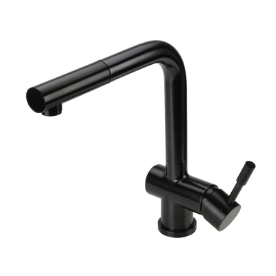 Swedia Sigge Stainless Steel Kitchen Mixer Tap With Pull-Out Satin Black Finish - Sydney Home Centre