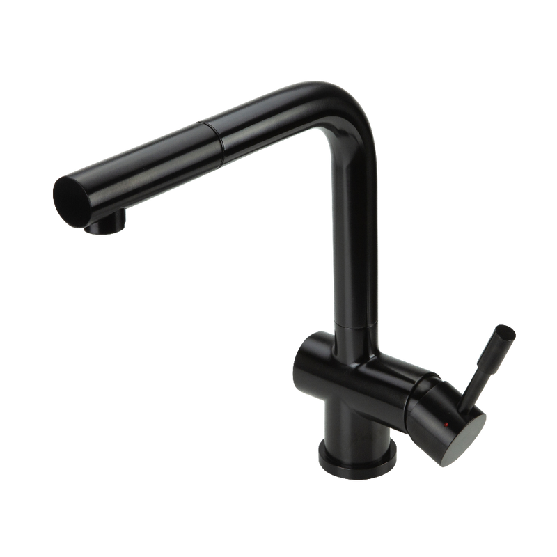 Swedia Sigge Stainless Steel Kitchen Mixer Tap With Pull-Out Satin Black Finish - Sydney Home Centre