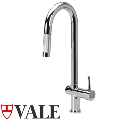 Vale Superb Goose Neck Kitchen Mixer Tap With Pull - Out Chrome - Sydney Home Centre